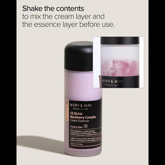 Mary&May Vegan Blackberry Complex Cream Essence -Hypoallergenic, Anti Aging NIB - Picture 2 of 5